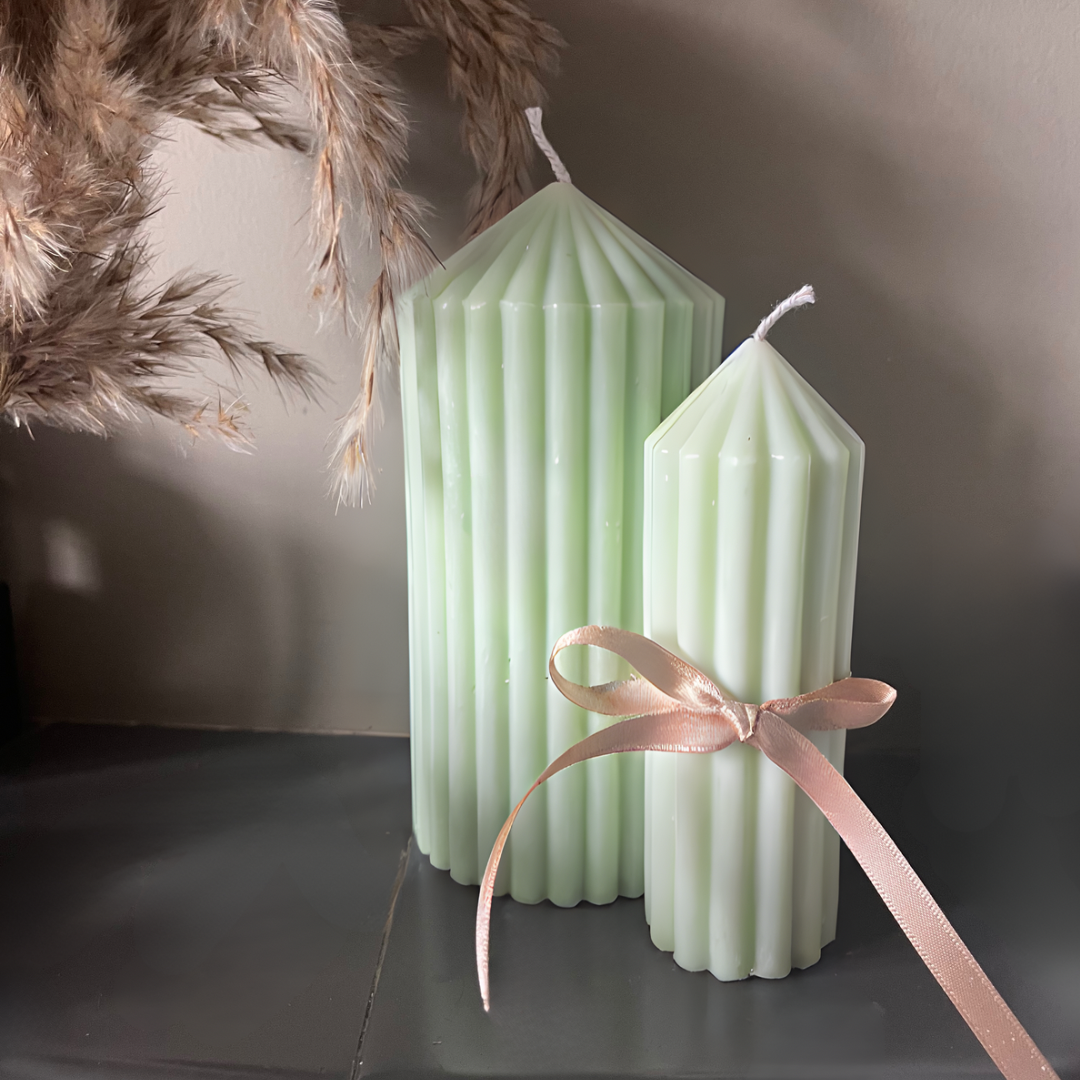 Ribbon Pillar Soy Candle Bundle