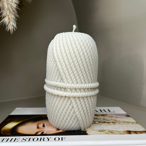 Tall Wick and Wool Scented Soy Candle