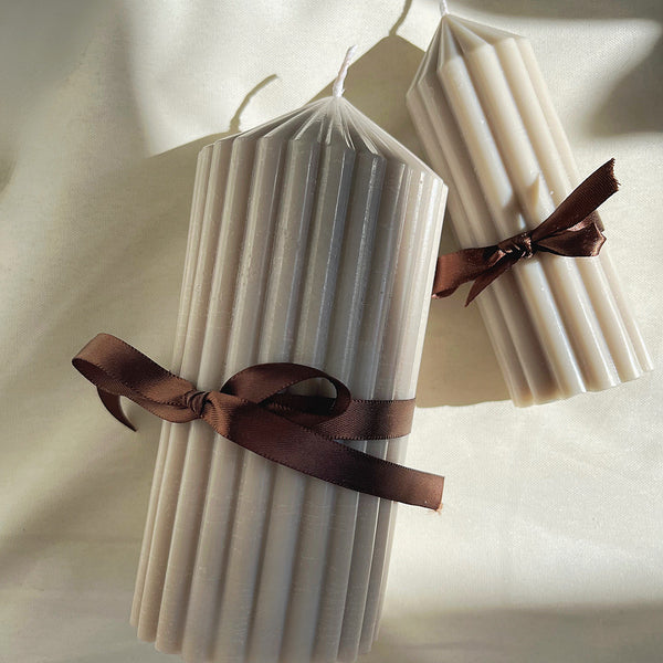 Ribbon Pillar Soy Candle Bundle