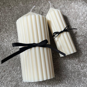 Ribbon Pillar Duo Soy Candles