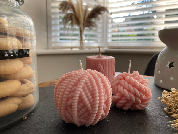 Knitted Bundle Package Three Scented Soy Candles